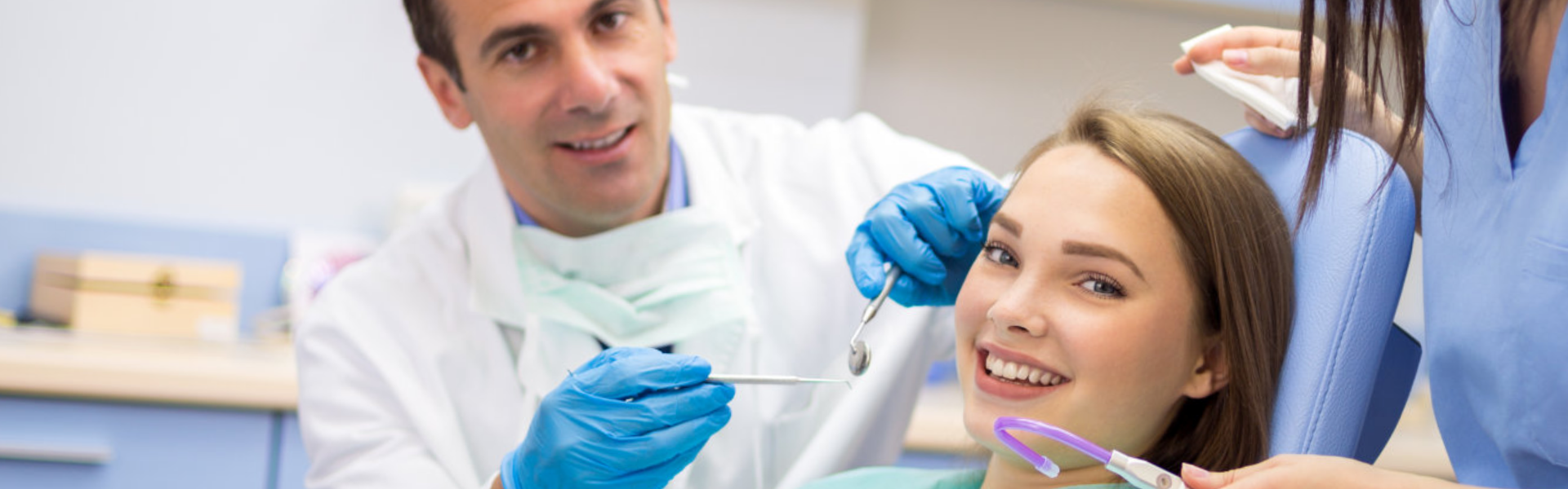girl having a dental treatment